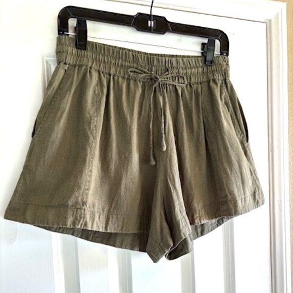 $265 APIECE APART Trail Linen Shorts in Olive EUC/sz S - Picture 6 of 15